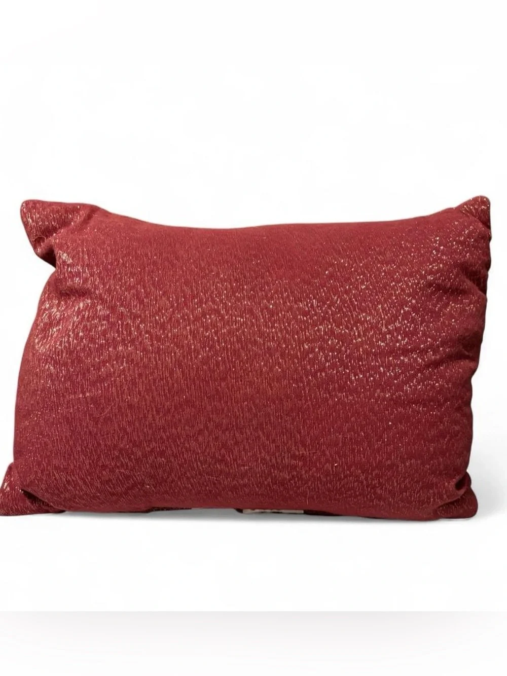Vintage Believe Beaded Embellished Red Holiday Pillow 12x14
